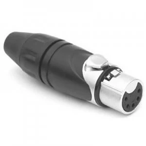 image of Amphenol AX5F XLR connector Connector, straight Number of pins: 5 Black, Silver