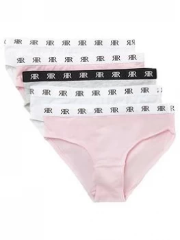 Image of River Island Briefs 5 Pack Pink Size 9-10 Years Girls