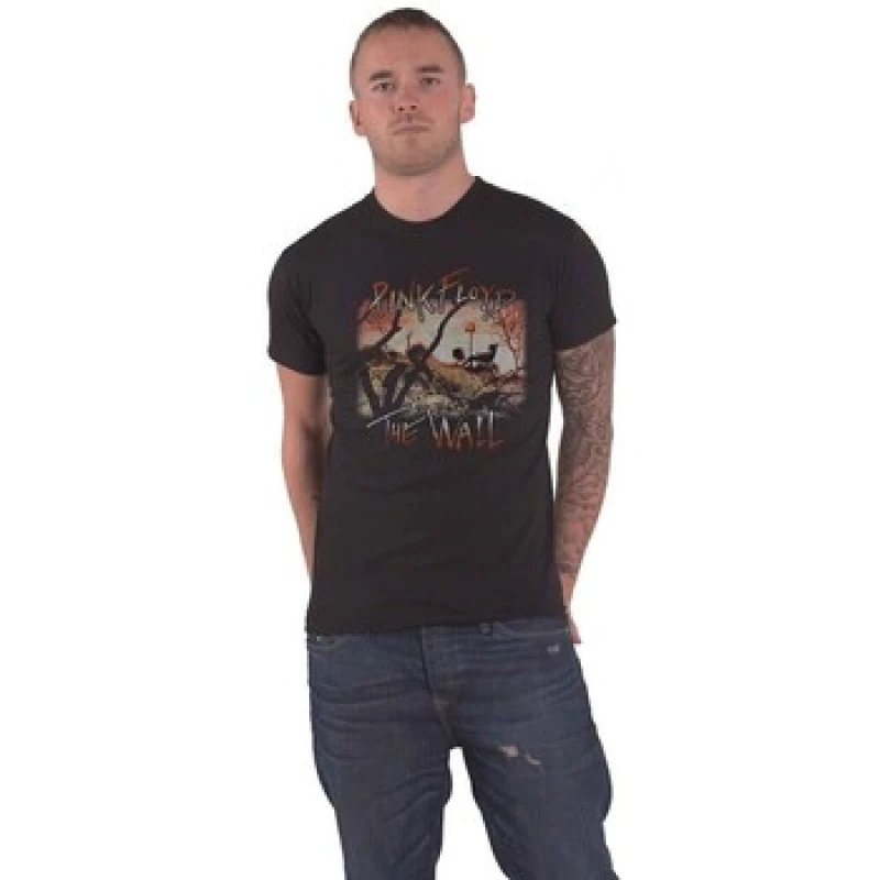 Image of Pink Floyd Pink Floyd Men The Wall Hammer Logo T-Shirt in Black Size: Medium Black M Male 5063238539693