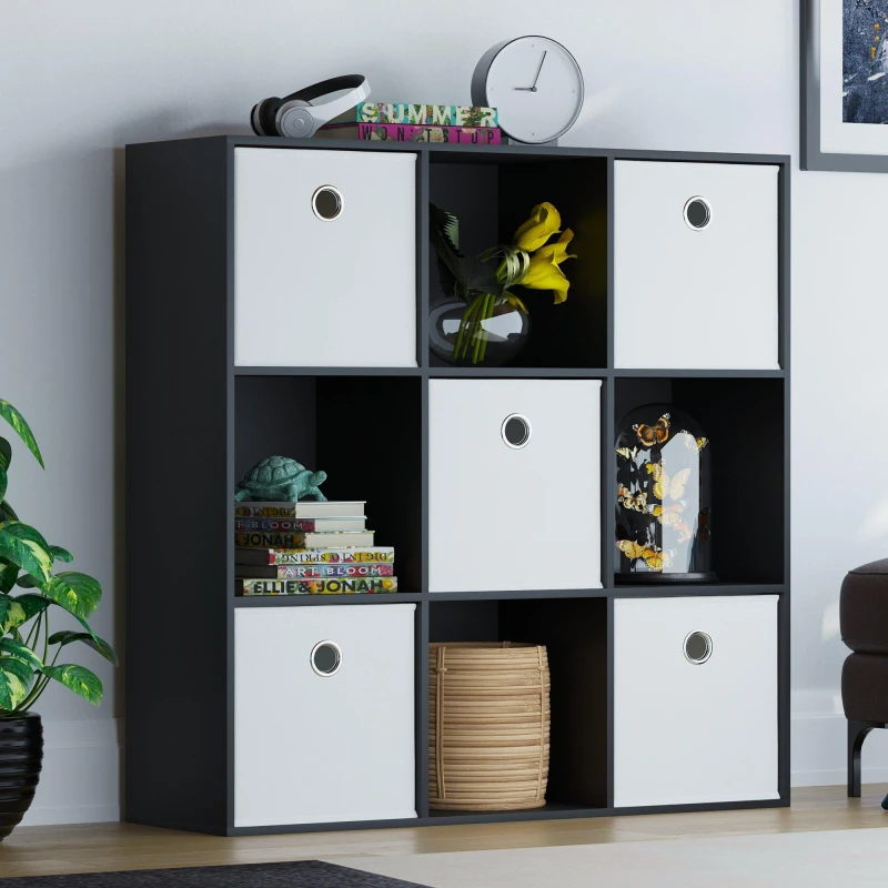 Image of Lassic 3x3 Cube Storage Unit (B) + Set of 5 Storage Cubes White unisex 3x3