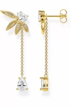 image of Thomas Sabo Jewellery Magic Garden Gold Leaf Drop Earrings H2105-414-14