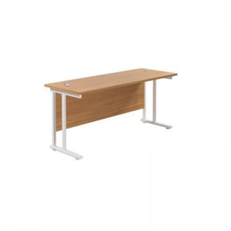Image of Jemini Rectangular Cantilever Desk 1800x600x730mm Nova Oak/White KF806646