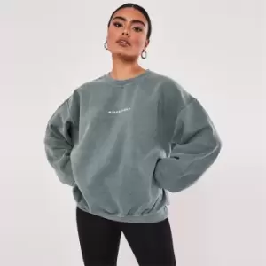 Missguided Petite Missguided Washed Sweat - Green