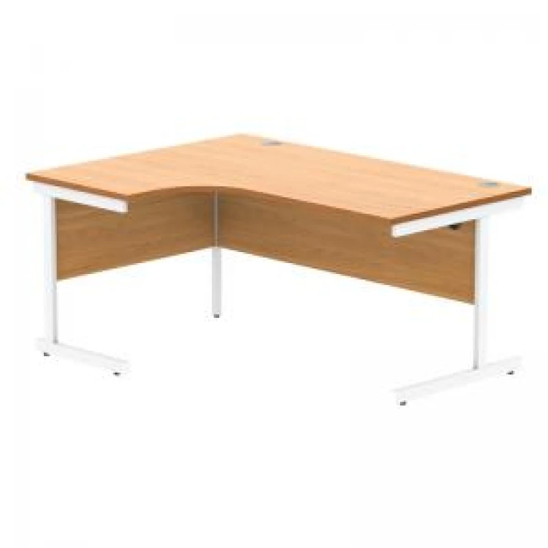 Image of Astin Radial Left Hand SU Cantilever Desk 1600x1200x730mm Norwegian Beech/Arctic White KF824107