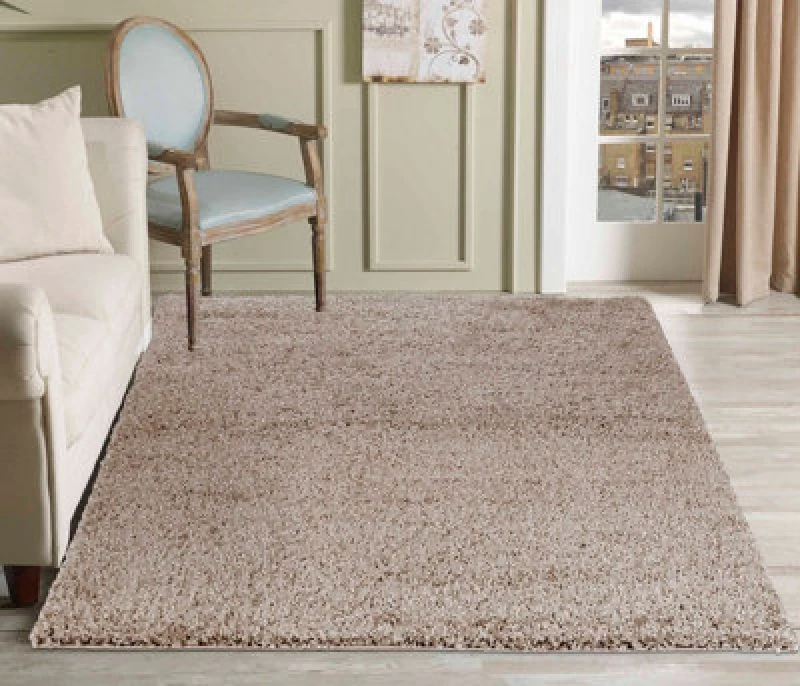 Image of Desire Rugs Plain Living Room Shaggy Area Rugs L.beige 120X170 Cm