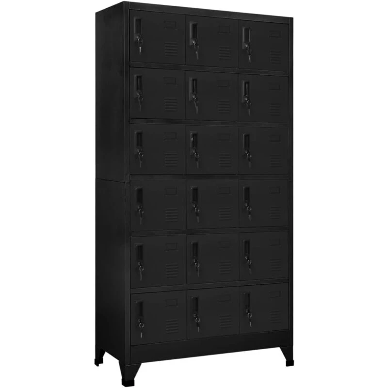 Image of VIDAXL Locker Cabinet Black 90x40x180cm Steel Vidaxl 8720286701362