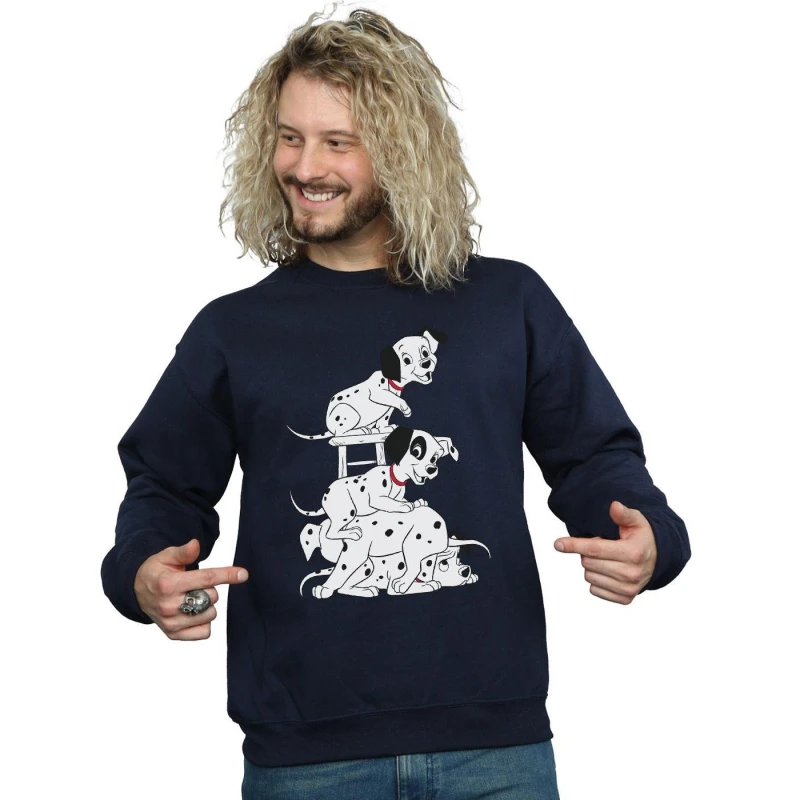Image of Disney Men 101 Dalmatians Chair Sweatshirt in Navy Size: Small Navy S Male 5057736601570