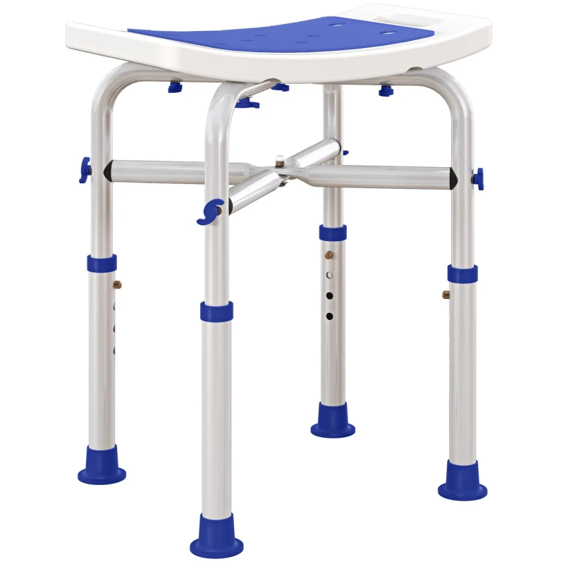 Image of HOMCOM Shower Chair with Back and Arms Adjustable Shower Stool Purple