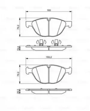 Image of Bosch 0986494307 BP1239 Brake Pad Set Disc Brake Front Axle