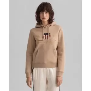 image of Gant Archive Shield Hoodie - Beige