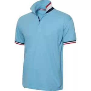 Image of Clique Mens Newton Stripe Detail Polo Shirt (S) (Sky Blue)