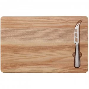 Image of Linea Easy Entertaining Ash Cheese Board with Knife - Multi-Coloured
