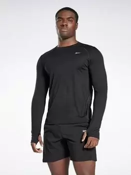 Image of Reebok Running Long-sleeve Top T-long-sleeve Top - Black Size XS Men