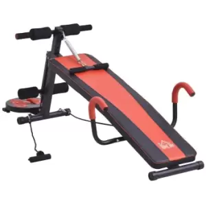 Image of Homcom Adjustable Sit Up Bench With Twist Waist Disc For Home Office Gym