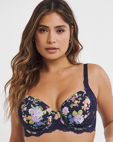 image of Dorina Dorina Curves Finley Moulded Cup Bra INK Print Female 40F LO67827