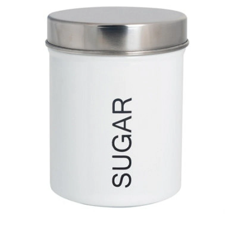 Image of Harbour Housewares Vintage Metal Kitchen Tea Canister White