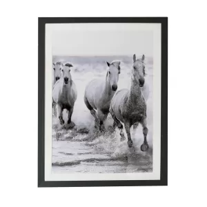 image of Wild Horses Framed Print with Glitter