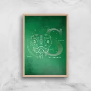Image of Harry Potter Slytherin Giclee Art Print - A2 - Wooden Frame
