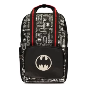 Image of DC COMICS Batman Graffiti All-over Print Backpack, Unisex, Black/Red (BP276750BTM)