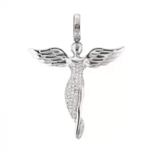 image of Angel Whisperer Sterling Silver Guardian Angel Pendant