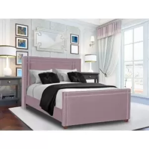 Image of Cubica Upholstered Beds - Plush Velvet, Single Size Frame, Pink - Pink