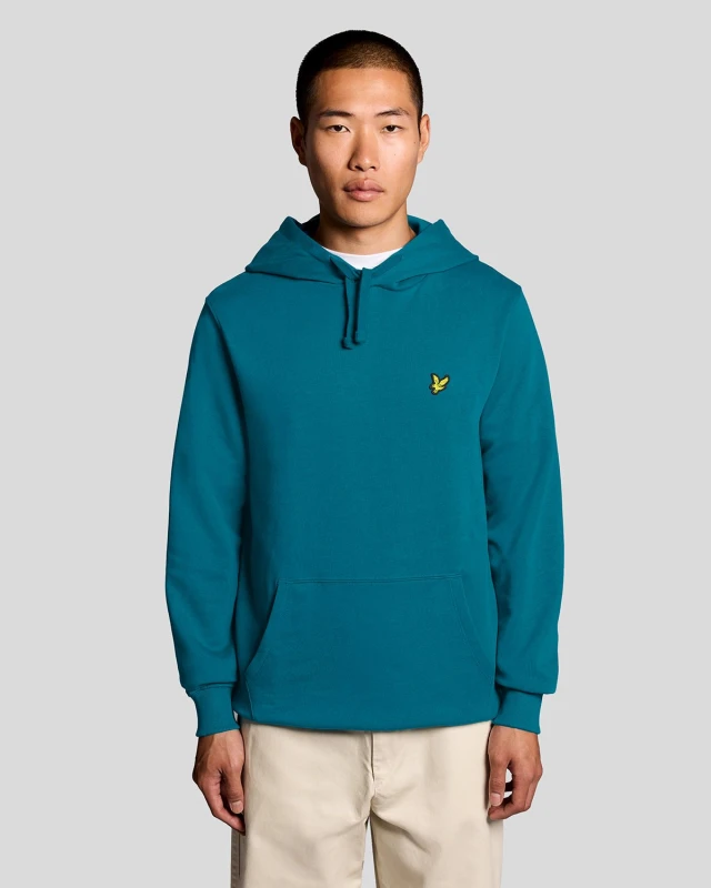 Image of Lyle & Scott Mens Loopback Cotton Hoodie in Blue