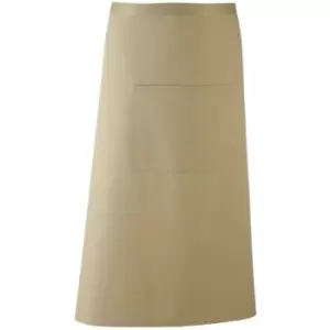 Image of Premier Unisex Colours Bar Apron / Workwear (Long Continental Style) (One Size) (Khaki) - Khaki