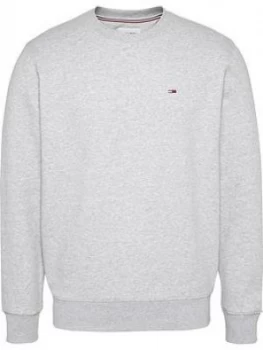 Image of Tommy Jeans Tommy Jeans Tjm Regular Fleece Sweatshirt, Grey Heather, Size S, Men