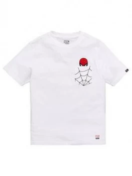 Image of Vans Boys Vans X Marvel Spiderman Tee White Size L12 14 Years