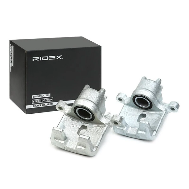 Image of RIDEX 78B1668 Brake caliper Rear Axle, without holder Grey Cast Iron Brake Caliper (78)