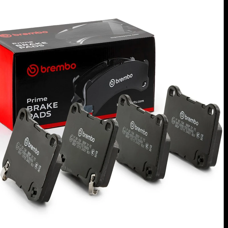 Image of BREMBO P 83 134 Brake pad set PRIME LINE with acoustic wear warning, without accessories, with anti-squeak plate Brake Pad Set,disc brake (402)