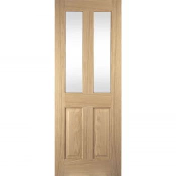 image of 2 Lite Clear Glazed Oak Veneer Internal Door - 762mm Wide