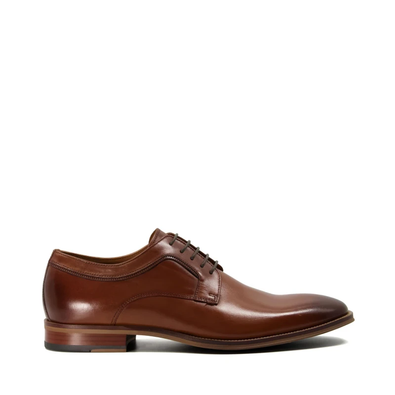 Image of Dune London Dune Sparrows Leather Gibson Shoes - Brown Brown 6