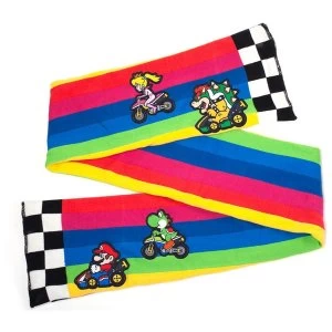 image of Nintendo - Super Mario Bros. Mario Kart Rainbow Road Knitted Fashion Scarf