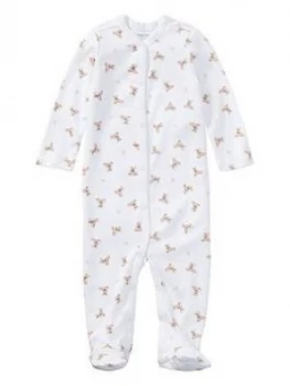 Image of Ralph Lauren Baby Girls Classic Bear Print All In One - White, Size Newborn