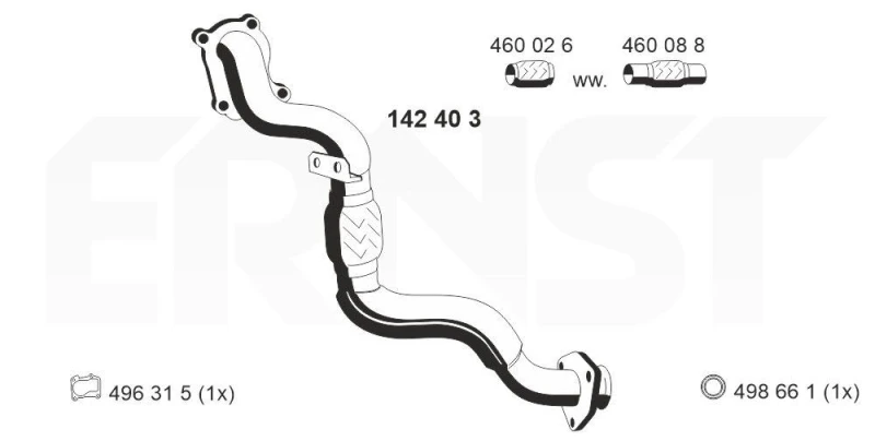 Image of Exhaust Pipe ERNST 142403