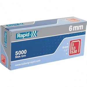 Image of Rapid Type 53 Galvanised Staples 6mm Pack of 5000