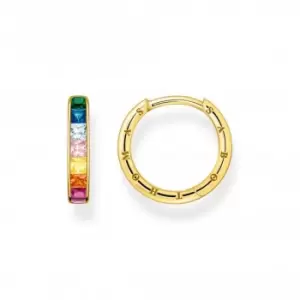 Image of Sterling Silver Gold Plated Colourful Pav Stones Earrings CR668-996-7
