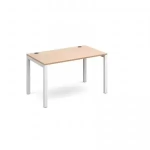 Image of Connex single desk 1200mm x 800mm - white frame and beech top