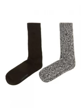 Image of Mens Calvin Klein Two pack casual boot sock Black