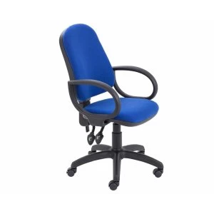 TC Office Calypso High Back Twin Lever Operator Chair with Fixed Arms, Royal Blue