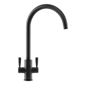 image of Franke Ascona Black Kitchen Twin Lever Tap