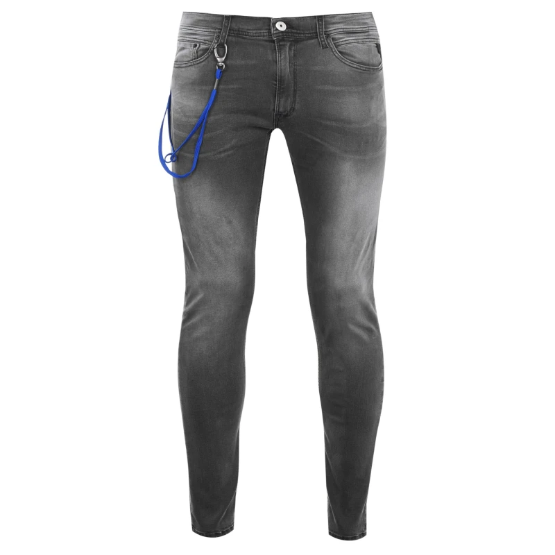 Image of Replay Titanium Stretch Slim Fit Jeans Medium Grey 096 male 28W R