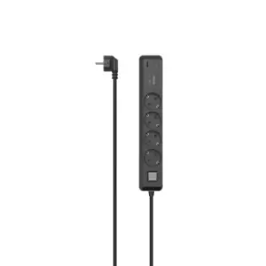 Image of Hama 00223189 power extension 1.4 m 4 AC outlet(s) Indoor Black, Grey