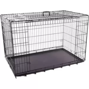 image of FLAMINGO Wire Cage with Sliding Door Nyo XXL 124x77x81.5cm Black - Black