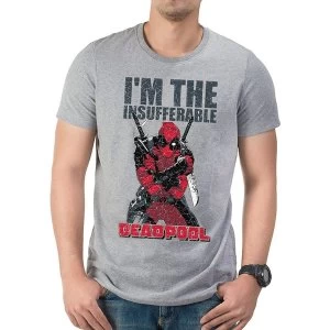 image of Deadpool - Im The Insufferable Mens Medium T-Shirt - Grey