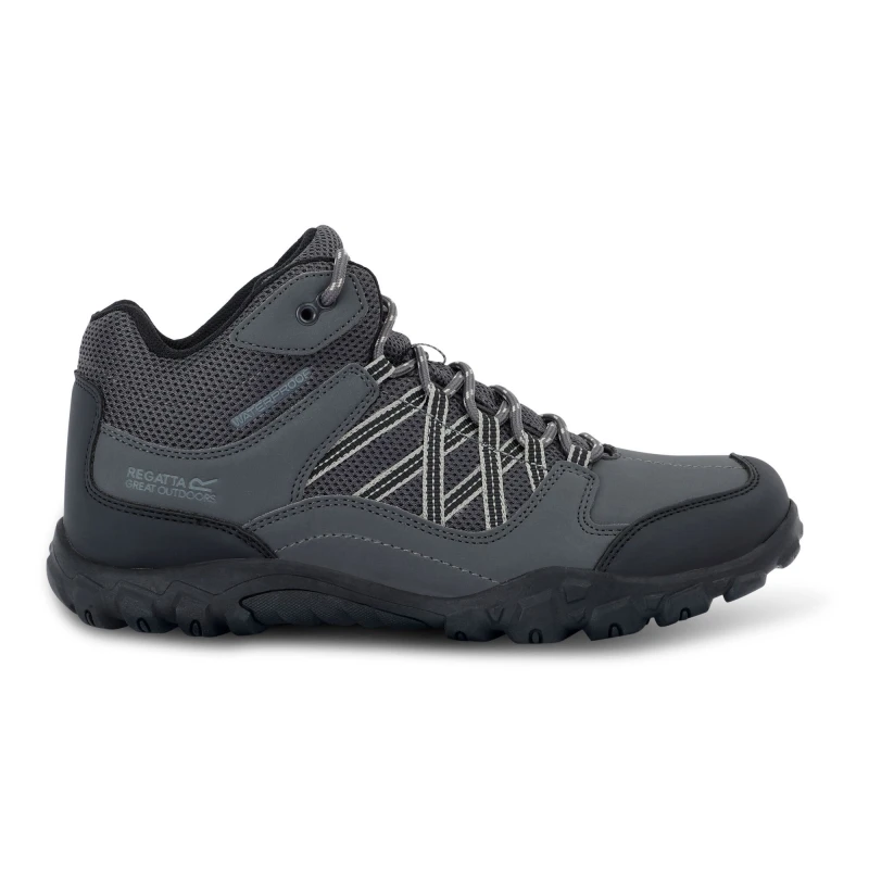 Image of Regatta Regatta Men Edgepoint Waterproof Mid Walking Boots in Mid Grey Size: 7 Mid Grey 7 Male 5063516023067