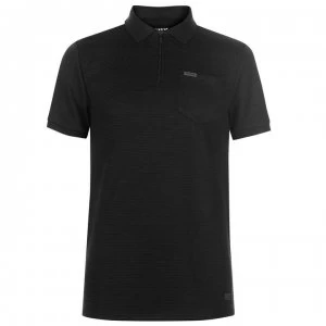 image of Firetrap Blackseal Rib Zip Polo Shirt - Navy