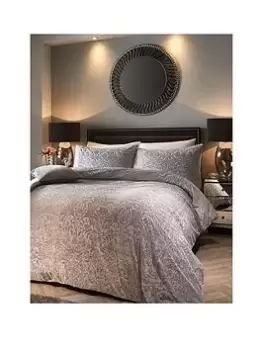 Image of Soiree Mirella Velvet Duvet Cover Set Silver - Db