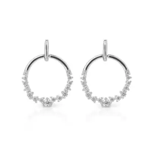 image of Diamonfire Silver Zirconia Open Circle Drop Earrings